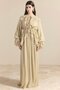 Imported Fabric Collar and Sleeve V Ruffled Chiffon Set - 4