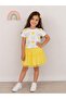 Girl's Yellow 2-Piece Heart Tulle Lined Skirt Top and Bottom Set