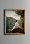 امرأة تنظر إلى المناظر الطبيعية - إطار بنمط عتيق - موديل نحيف