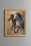Running Horses – Vintage Patterned Frame – Slim Model