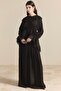 Imported Fabric Collar and Sleeve V Ruffled Chiffon Set - 4