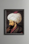 Fatih Sultan Mehmet Portrait – Vintage Patterned Frame – Slim Model