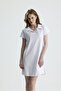 Polo Collar A-Line Mini Dress White