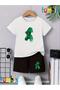 Green Hat Bear Printed T-Shirt Shorts Summer Children's Set