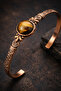 Tiger's Eye Stone Copper Bracelet Handmade Antiallergic Adjustable Bracelet for Women
