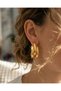 Gold Color Triple Hoop Earrings Modern Stylish Design Tarnish-Resistant Plated Trendy Earring Model - 6
