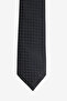 Men's Black Patterned Tie - 2