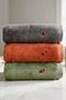 Lora 3-Piece 50X90 100% Cotton Embroidered Hand-Face-Hair Towel Set |   Premium, Soft, Absorbent, and Durable