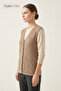 Women's mother's vest - cool spring mercerized knitwear, pocketed, buttoned - 2