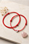 Handmade Red String Heart Beaded Minimalist Lucky Bracelet Gift for Lover Wishing Macrame Bracelet - 3