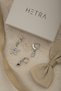 Silver Colored Zircon Stone Dangling Star Figured 3-Piece Hoop Earring Set - 3