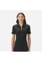 Women's Flare Fit Short Sleeve Polo Neck Black Dress - 4