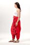 Authentic Summer Women's Tasseled Poplin Shalwar with Elastic Waistband Pomegranate Flower Nrçği - 5