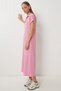 Polo Collar Knitted Dress with Pockets Ldz0038 Pink - 3