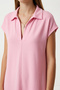 Polo Collar Knitted Dress with Pockets Ldz0038 Pink - 4