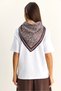 Women's White Ceylan Embroidered Scarf Basic Loose T-Shirt 7517 60283977 - 7