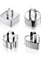 4-Piece Stainless Steel Multi-Shape Dessert Ring Molds with Handles (silver, 8x3.8cm).