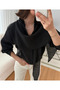 Black Shawl Detail Shirt - 3251 - 2