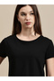 Black Solid Cotton Short Sleeves Crop Top - 6