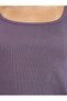 Purple Square Neck 100% Cotton Slim Fit T-Shirt - 4