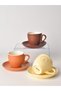 Earthenware-Colored Porcelain Cup with Saucer 200 ml - 2