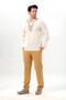 Long Sleeve Midas V-Neck Embroidered Şile Cloth Men's T-Shirt |   Summer Men's Tshirt Cream Krm - 6