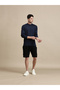 Men Navy Blue High Neck Long Sleeves T-Shirt - 5