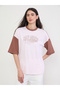 Pink Oversized Color Block Printed T-Shirt - 3