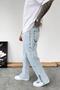 Ice Blue Zipper Detail Baggy Trousers - 3