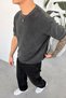 Dark Gray Washed Ribbed Relaxed T-Shirt - 2
