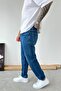 Blue Reverse Stitch Detail Boyfriend Pants - 3