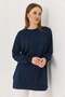 Women's Stripe Stone Oysho Fabric Long Sleeve Tunic Navy Blue - 2