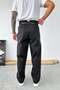 Black Belted Extra Loose Baggy Parka Trousers - 3