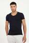 Black O-Neck Men's Undershirt 100% Cotton - 3