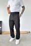 Black Premium Textured Baggy Fabric Trousers - 2