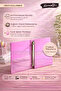 A4 Pink 2-Ring Folder Agenda |   Artificial Leather, Metal Mechanism, Transparent Pocket File - 5