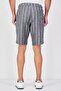 Men Stripe Basic Shorts, Grey - 2