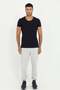 Black O-Neck Men's Undershirt 100% Cotton - 2
