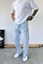 Ice Blue Design Zipper Detail Baggy Trousers - 2