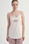 Women's Beige Lyc Suprem Rope Strap Pajama Top - 2