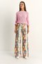 Women's White Blue Vintage Pattern High Waist Denim Trousers Dp251033 60286008 - 2