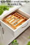 Bamboo Luxury Adjustable Drawer Cutlery Holder with Adjustable Size, 5-7 Compartments