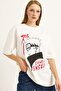 Printed Oversize Crew Neck Tshirt White - 3