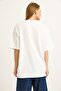 Printed Oversize Crew Neck Tshirt White - 5