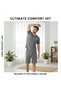 Mens Loungewear Sets Pajamas Set Soft Sleepwear Family Night Wear Nightshirt Breathable Lounge - 7