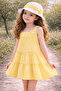 Girl's Plaid Hat and Cotton Summer Dress - 3