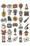 Travel World Vintage Sticker Set 150 Pieces - Mega Pack of 5 - Laptop Notebook Agenda Stickers