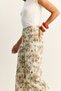 Women's Cream Pink Vintage Pattern High Waist Denim Trousers Dp251033 60286008 - 5