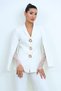 Women's Crepe Lace Detailed Pant Jacket Suit - Wedding - Graduation - Office Elegance - 5