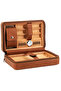 Brown Portable Cigar Humidor Leather Cedar Wood Case Lacquer Lighter Luxury Design 6-Cigar Capacity